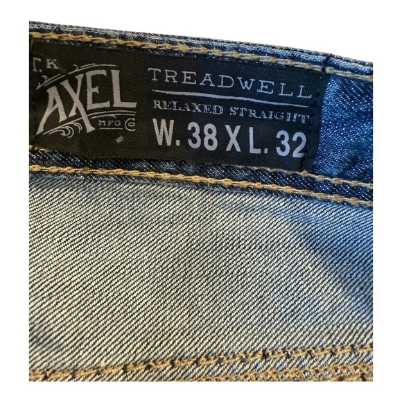 Axel Jeans Treadwell Relaxed Straight Fit Men’s Embellished Faded JeanNew 38 X32 - Picture 15 of 16